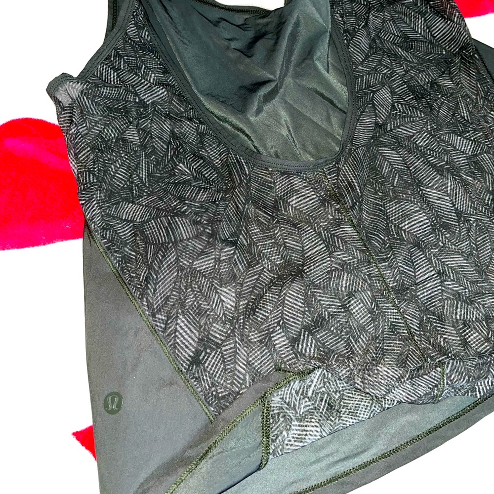 lululemon athletica Black Mesh Overlay Tank Top